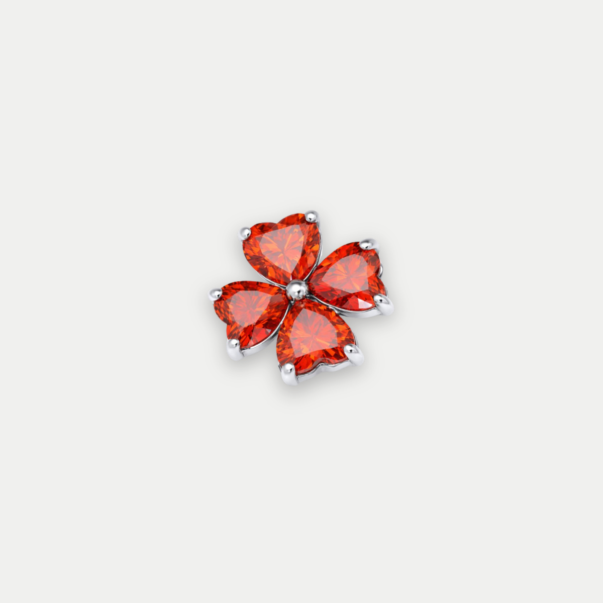 Embout piercing Vera en titane avec zircon, vu de face