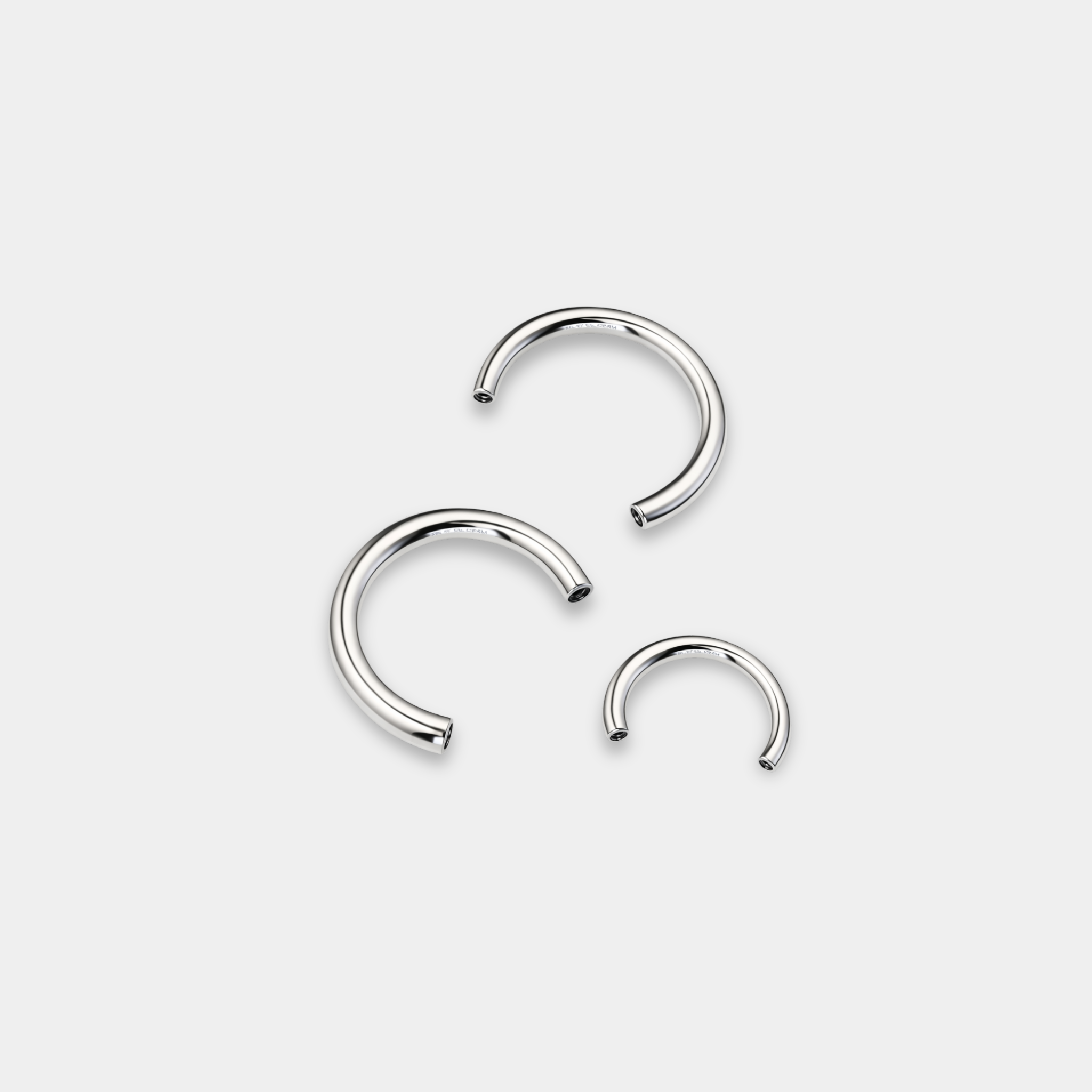 Barres fer à cheval en titane ASTM F136 sans billes disponibles en plusieurs tailles