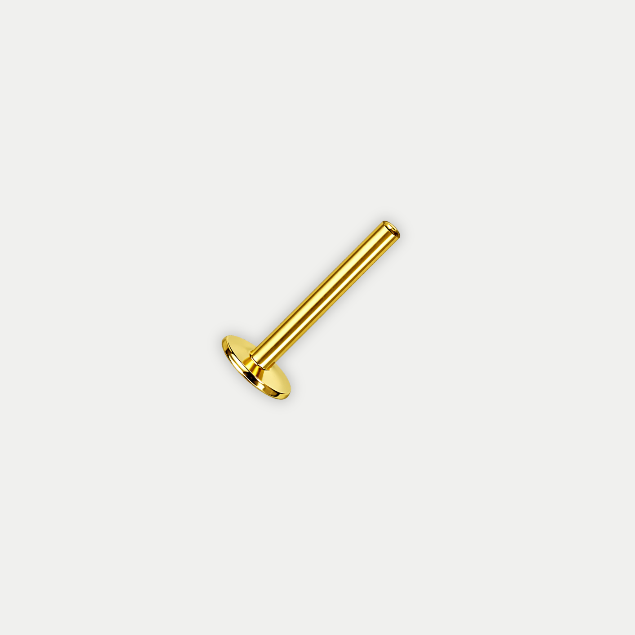 Labret en titane ASTM F136 gold 7 mm avec dos plat Joli Désordre piercing confortable