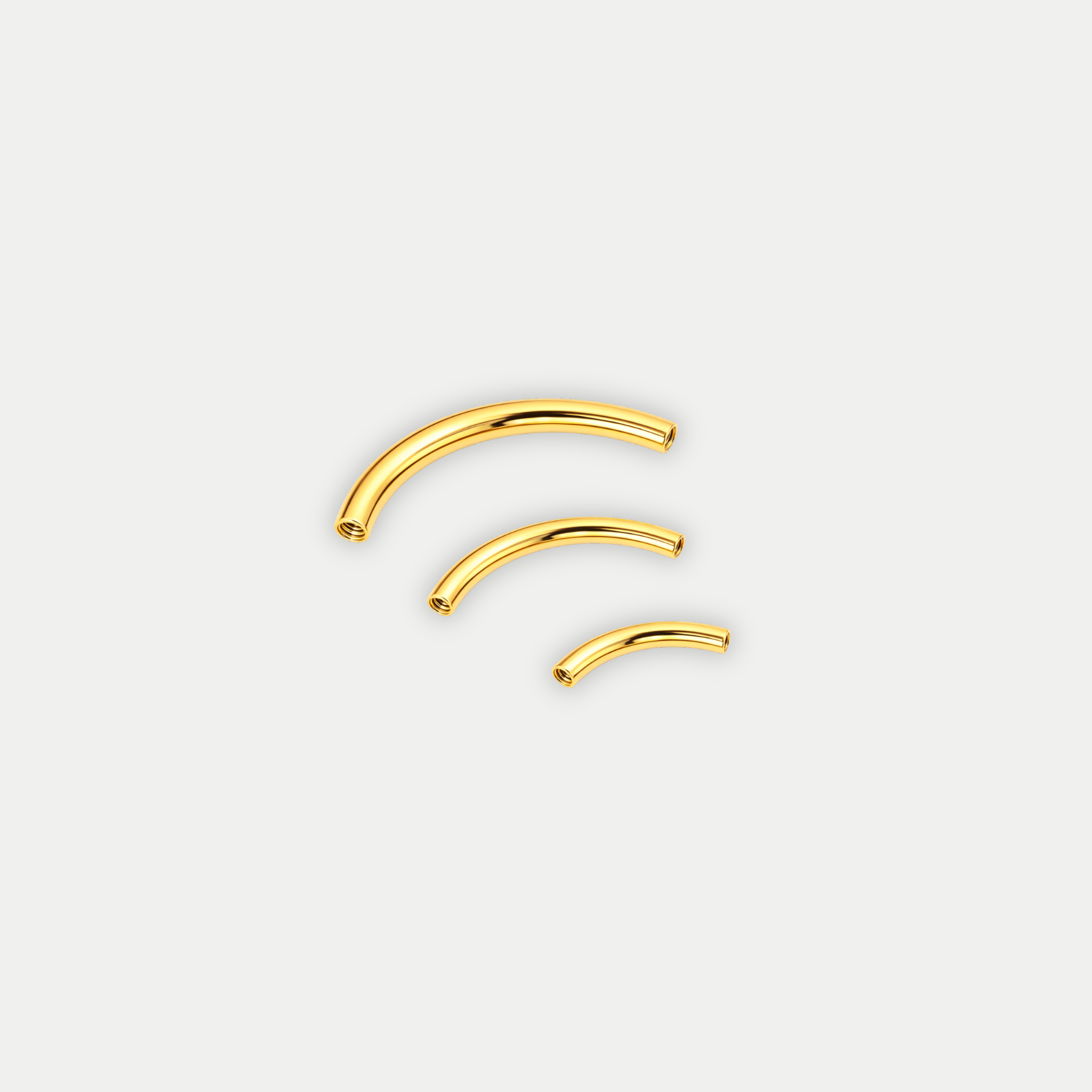 Microbanane titane ASTM F136 gold barre courbée sans billes Joli Désordre pour rook et nombril