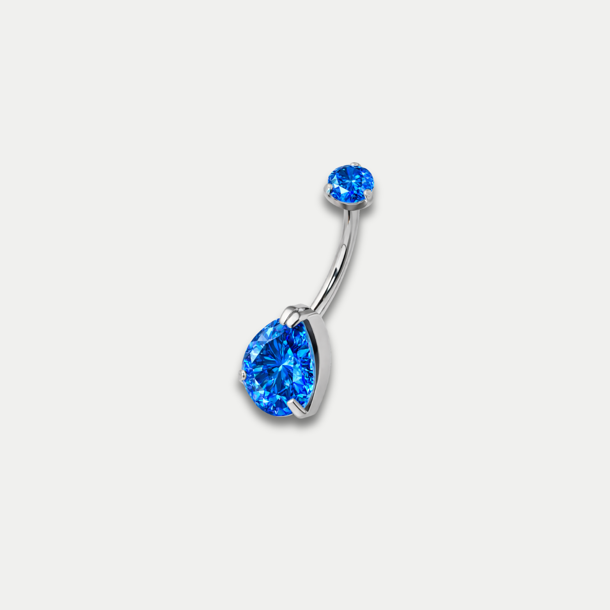 Piercing nombril Lelia en titane ASTM F136 avec zircon bleu Joli Désordre