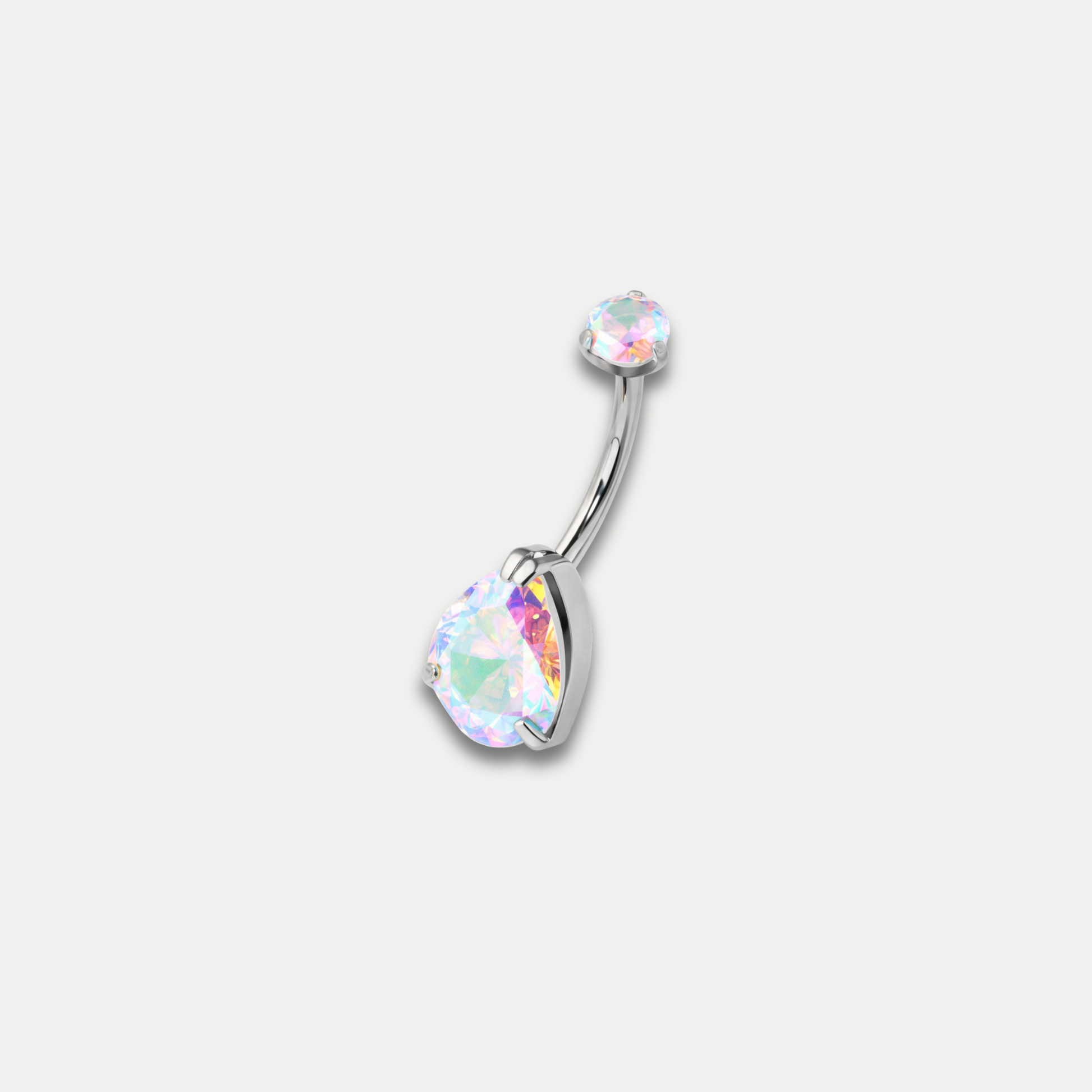 Piercing nombril Lelia en titane ASTM F136 avec zircon multicolore blanc Joli Désordre