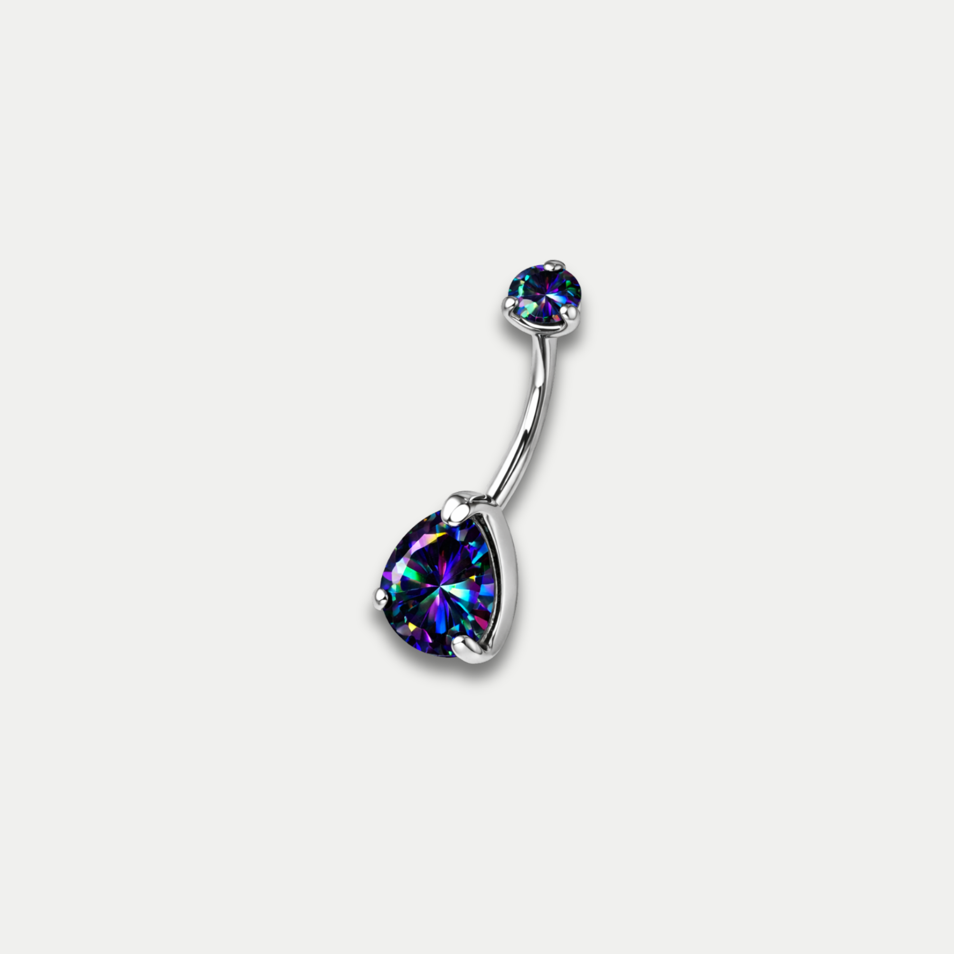 Piercing nombril Lelia en titane ASTM F136 avec zircon multicolore noir Joli Désordre