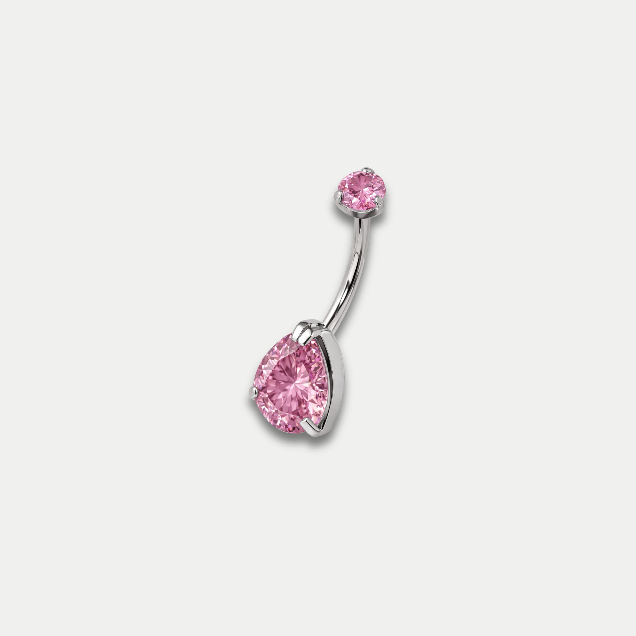 Piercing nombril Lelia en titane ASTM F136 avec zircon rose Joli Désordre