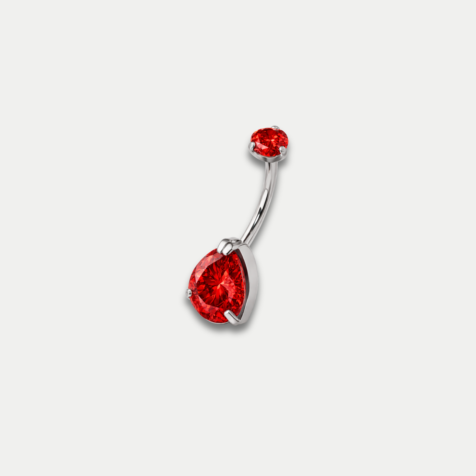 Piercing nombril Lelia en titane ASTM F136 avec zircon rouge Joli Désordre