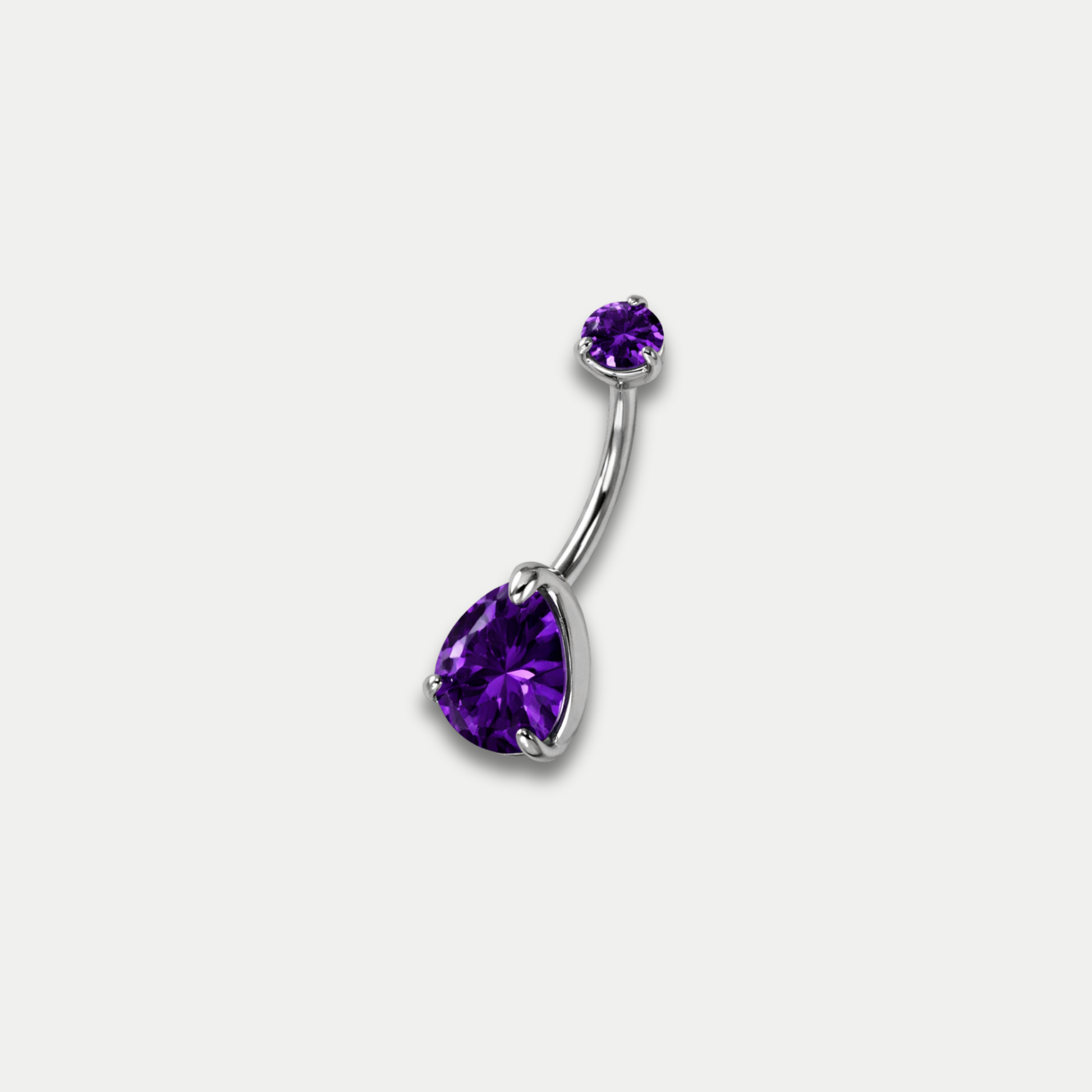 Piercing nombril Lelia en titane ASTM F136 avec zircon violet Joli Désordre