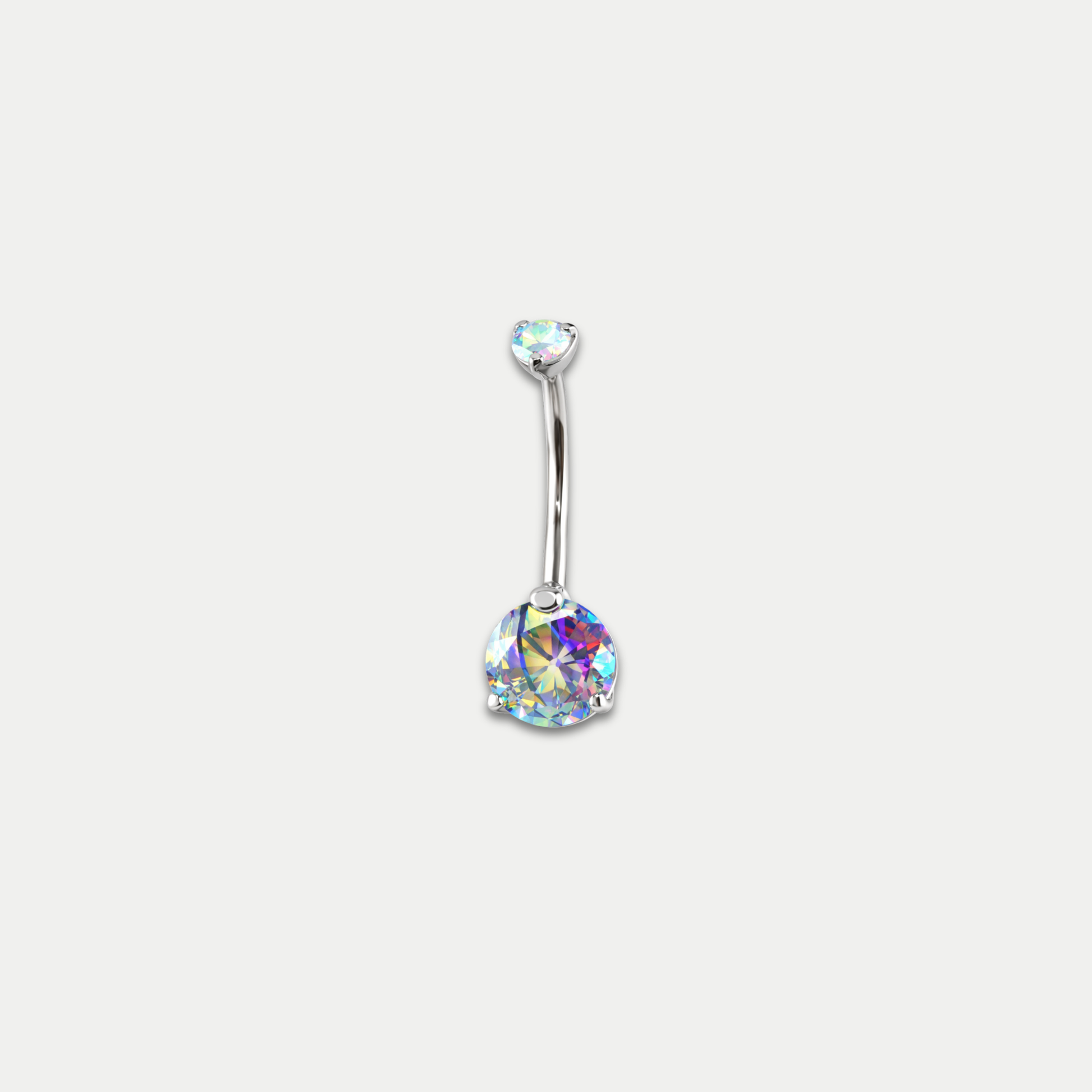 Piercing nombril Sia en titane ASTM F136 avec zircon multicolore blanc Joli Désordre