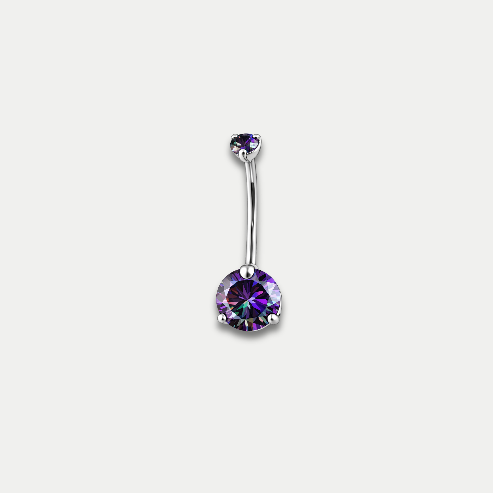 Piercing nombril Sia en titane ASTM F136 avec zircon multicolore noir Joli Désordre