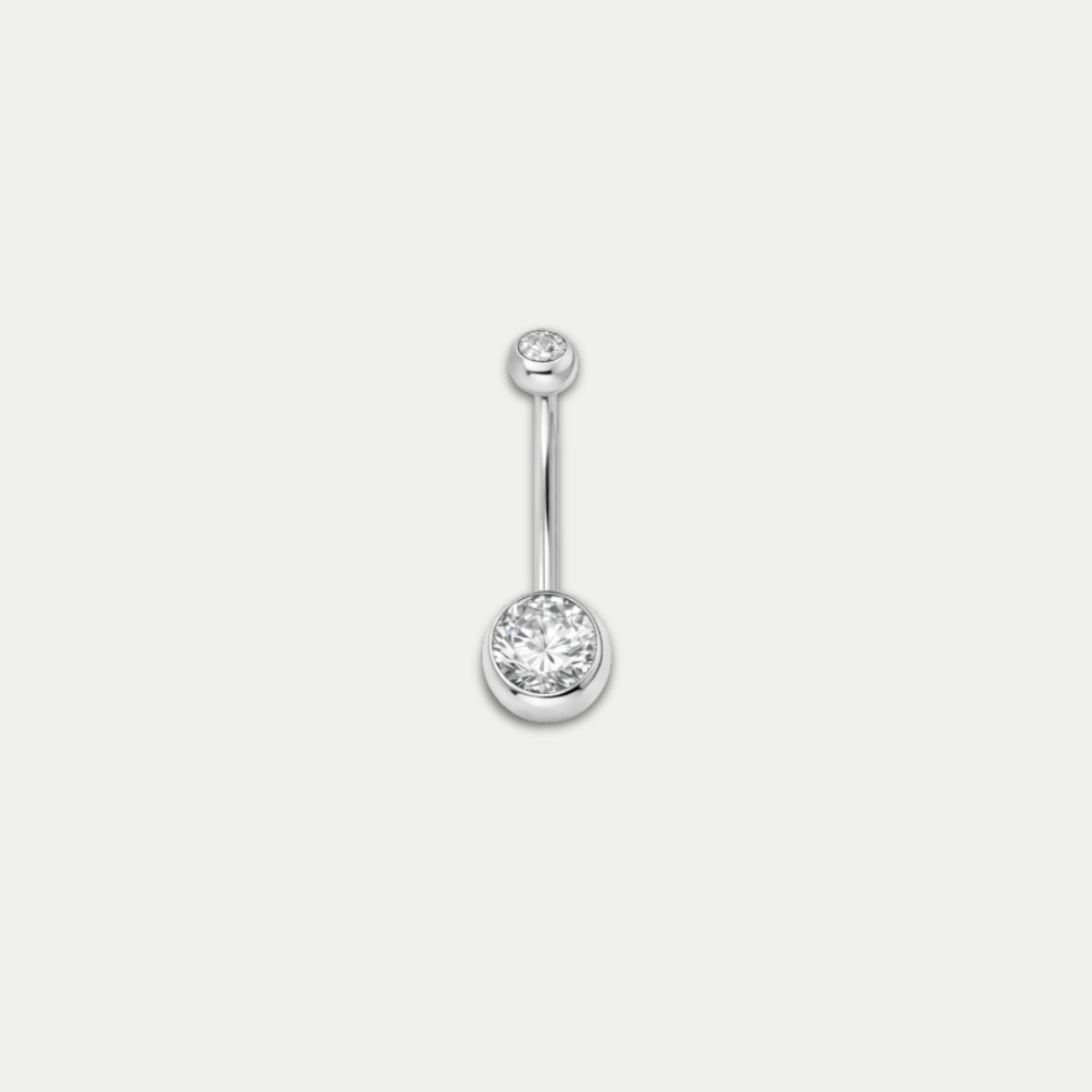 Piercing nombril Sora en titane ASTM F136 avec zircons vue de face Joli Désordre