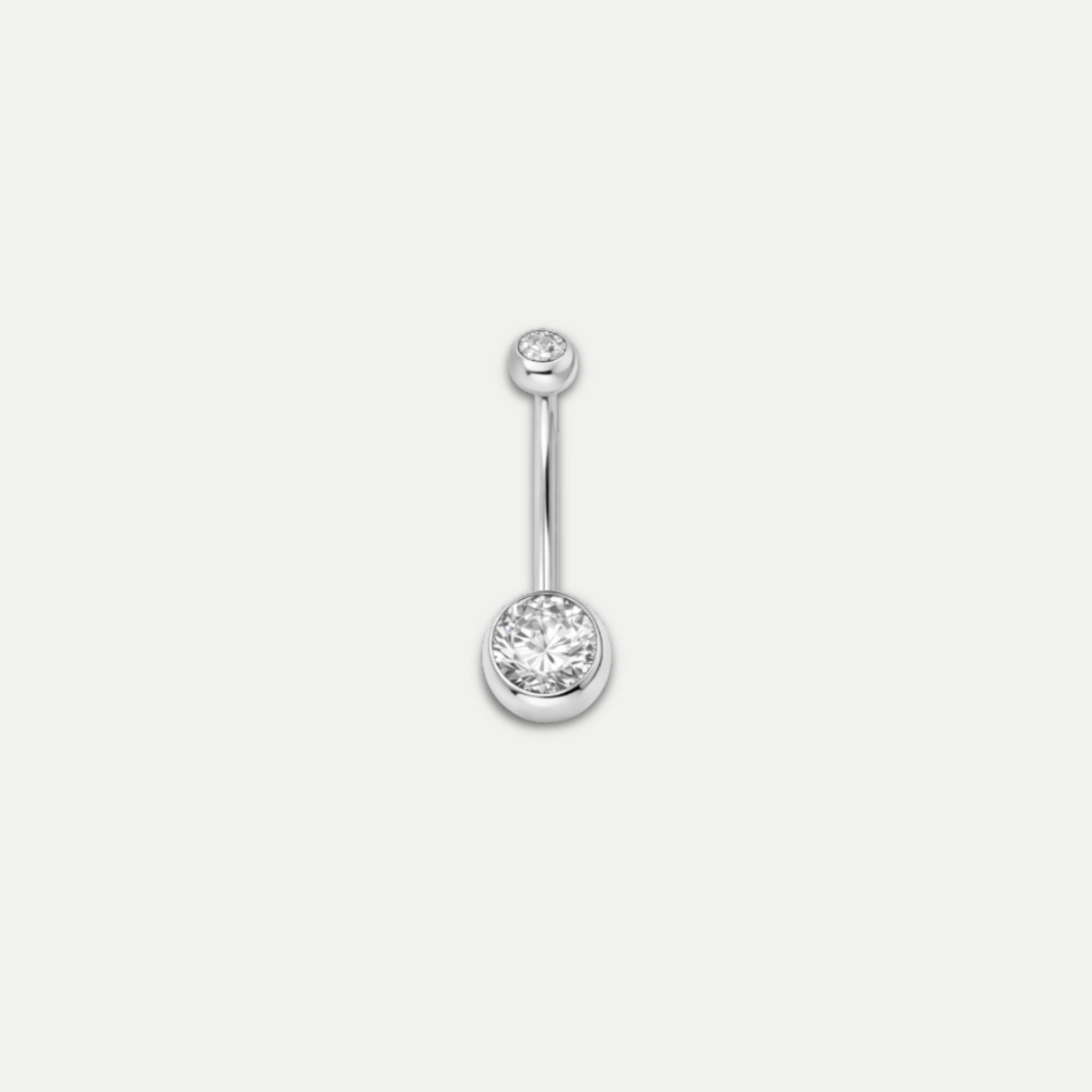 Piercing nombril Sora en titane ASTM F136 avec zircons vue de face Joli Désordre