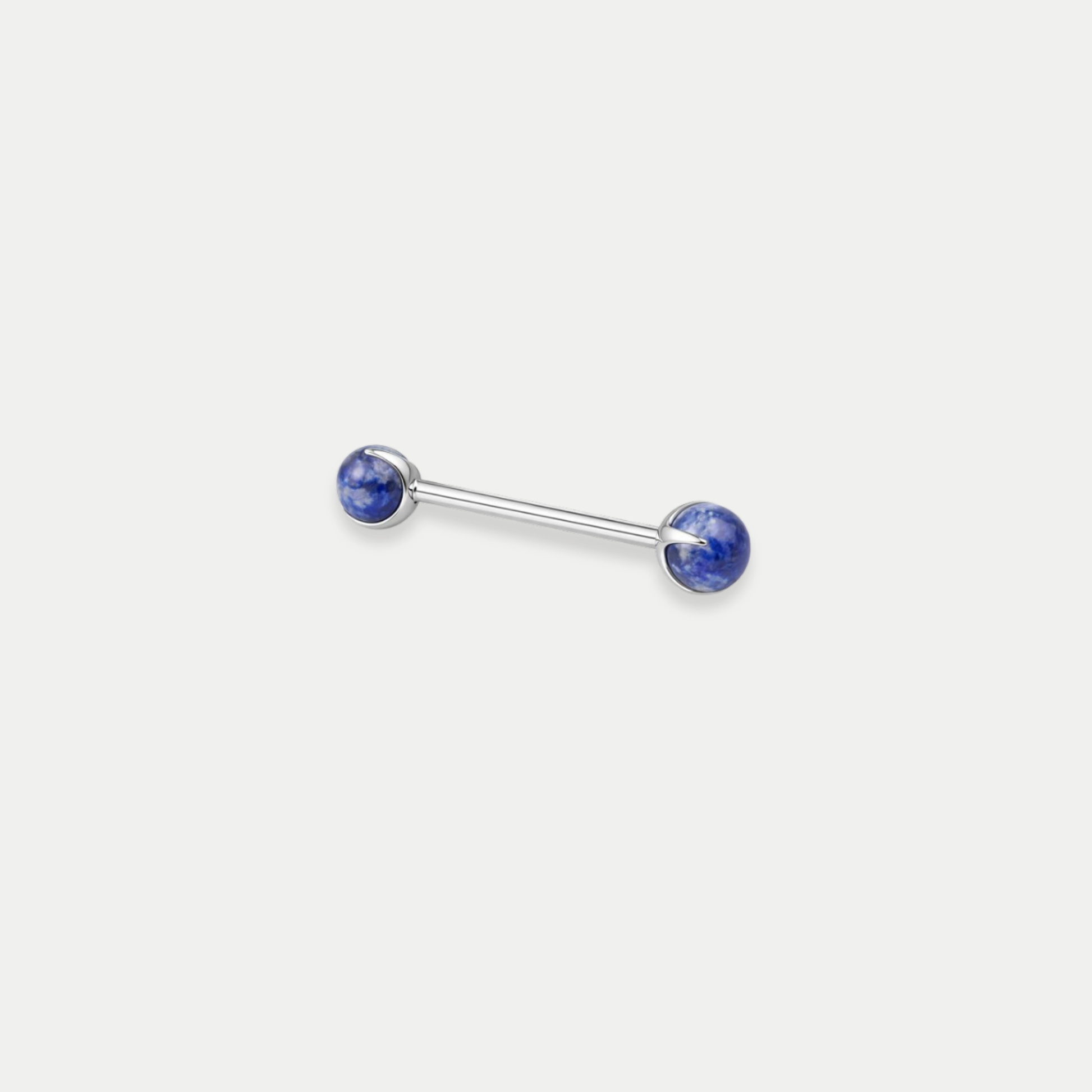 Piercing téton barbell Anouk en titane avec pierre naturelle bleu profond lapis lazuli Joli Désordre