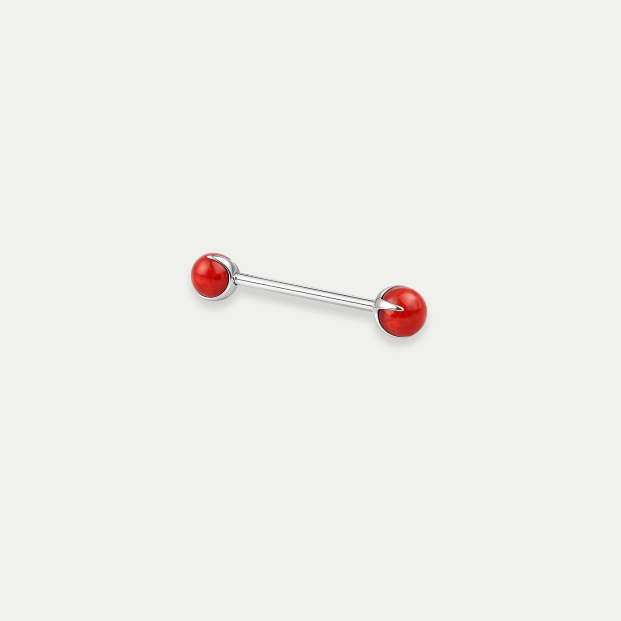 Piercing téton barbell Anouk en titane avec pierre naturelle rouge agate Joli Désordre